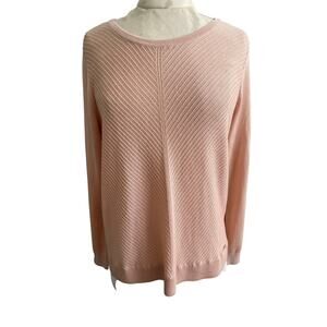 Calvin Klein Women’s Peach Chevron Layered Knit Sweater Medium